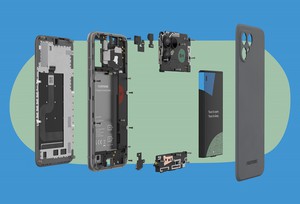 新一代Fairphone 4除了使來自科思創的部分回收聚碳酸酯材料解決方案，其保護殼中還採用完全回收的熱塑性聚氨酯（TPU）材料。(source : Fairphone)