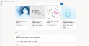 Microsoft Defender Threat Intelligence 首頁提供攻擊者相關文章讓使用者閱讀