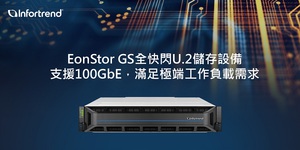 Infortrend EonStor GS全快闪U.2储存设备支援100GbE，满足极端工作负载需求