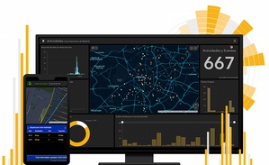 互動國際數位展示ArcGIS平台的監控儀表板工具，可幫助企業精準即時監控碳排並有助於負碳決策規劃