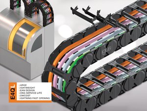 新型 E4Q.64L在中等負載應用（如工具機）方面，具有強度高、使用壽命長和重量輕的特點。（source：igus GmbH）