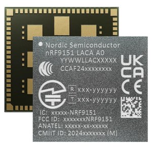 nRF9151系統級封裝（SiP）元件為先進蜂巢式物聯網和 DECT NR+應用提供增強的功率選項和縮減佔板空間。