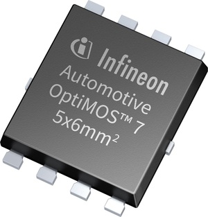 英飞凌针对汽车应用推出的 80 V MOSFET OptiMOS 7，具有封装电阻、电感低及抗雪崩电流能力强的特点。