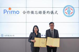 台电携手普瑞默生技推动「医疗院所辐射防护侦测与辐射安全作业」，由台电??总经理兼核能发电事业部执行长许永辉(右)与普瑞默执行长黄雅瑶代表签署合作备忘录。图二为台电与普瑞默将进行辐射防护专业人员交流。